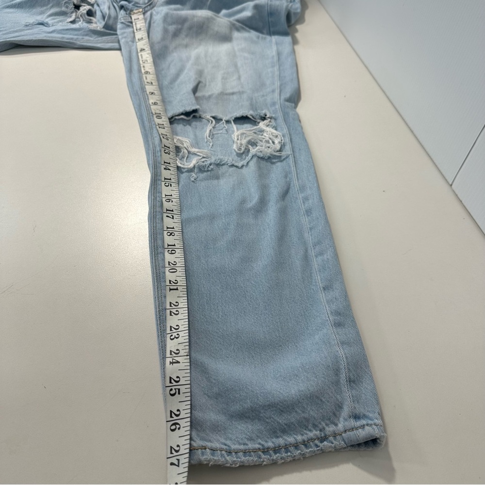 American Eagle Jeans Light Blue Wash Destroyed Distressed 95% Cotton Women's Sz6 - Picture 8 of 11